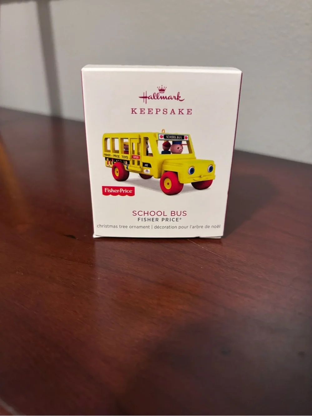 NIB Hallmark Fisher-Price Little People Yellow School Bus Tree Ornament